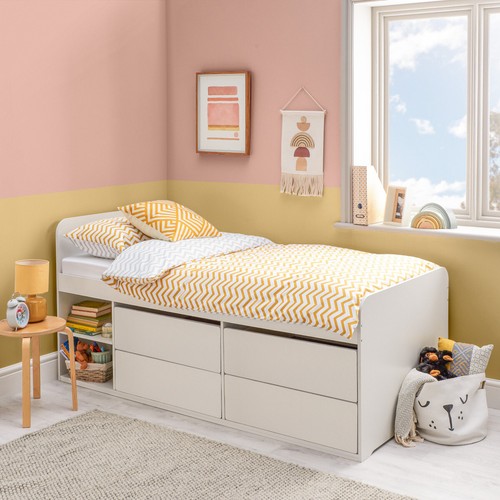 Single wooden bed frame cabin - wooden,