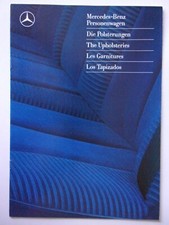 MERCEDES BENZ RANGE orig 1988 Upholsteries Brochure - 300 420 500 SE SEL SL SEC
