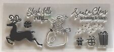 Christmas Santa Claus coming to town Sleigh Bells ring reindeer clear stamps