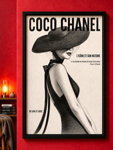 Framed coco chanel fashion - framed,