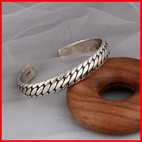 Mens vintage open bangle - vintage, 925