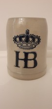 HB Crown Beer Stein - Vintage  West Germany Stonewear Pottery Tankard - 0.25L
