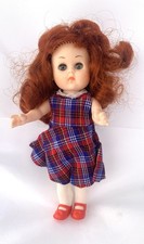 Ginny Vintage Doll Tartan Dress Tights Shoea Red Hair Immaculate