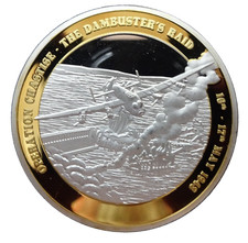 WWII Defining Moments The Dambusters Raid 24ct gold Plated Proof coin.