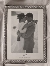 TIZO Photo Frame Made In Italy Swarovski Crystals On Platinum Finish  Frame