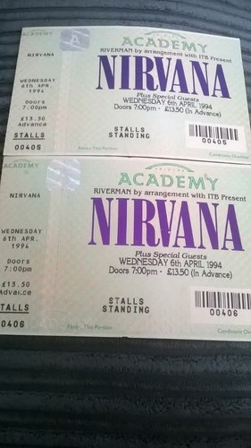 Nirvana unused tickets - nirvana,