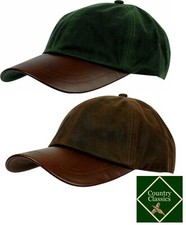Mens Wax Baseball Cap Leather