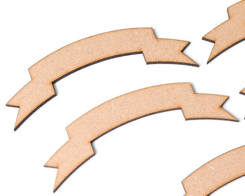 Wooden mdf ribbon banner - mdf,