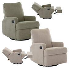 Obaby Madison Nursing Chair - Swivel Glider Recliner with Footrest - Teddy