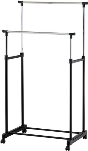 Adjustable clothes rail double - adjustable,