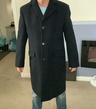 Marks & Spencer  Men’s Medium Navy Overcoat Luxury Italian Wool Immaculate