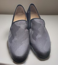 DUKE + DEXTER Smart Grey Stealth Camo Slip On Loafer Shoes Size UK 6