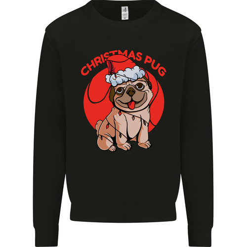 Christmas pug wearing an - wearing,