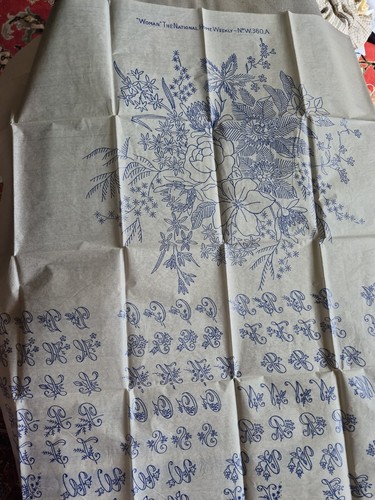 Vintage embroidery transfer - vintage,