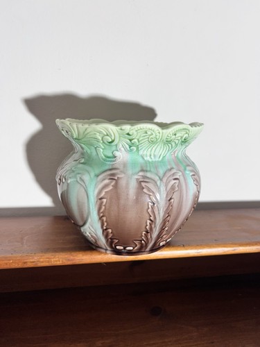 Majolica style jardiniere - majolica,