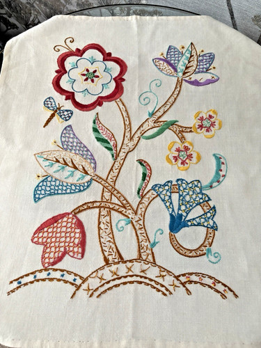 Vintage cotton rayon - vintage, crewel
