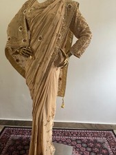 Beautiful Bridal Wedding Hand Work Saree Indian Party Wear Designer Sari