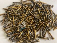 Brass Round Head Screws 144 x 1 1/2" x 14 British Screw CO Slotted Dome Bagged