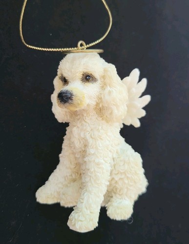 White poodle angel with wings - ,