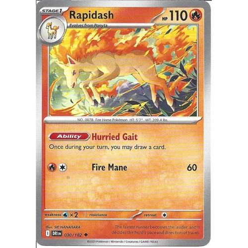 030 182 rapidash uncommon - rapidash,
