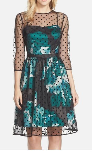 Eliza belted polka dot mesh - dot,