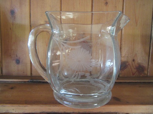 Vintage art deco glass etched - deco,