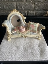 Vintage Settee Picture Ornament Hand Painted Ceramic