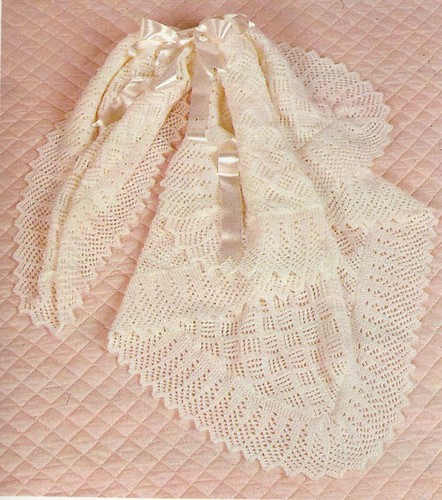 Baby lacy shawl knitting - lacy,