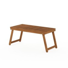 Furinno TIOMAN Patio Table, Folding Outdoor Side Table, Coffee Table, Natural