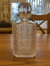 Vintage Cut Glass Crystal Decanter with Stopper