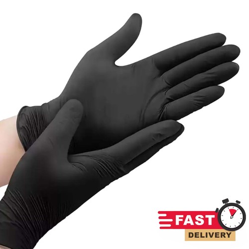 Black nitrile gloves - black,