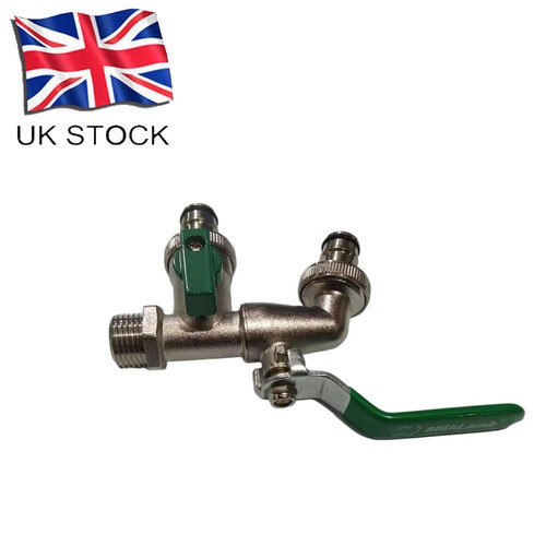 Double garden tap with 2 - tap, 1/2