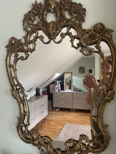 French rococo mirror gilded - french,