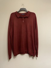 Men’s COTTON TRADERS Collared Jumper (Crimson) New, Size XL