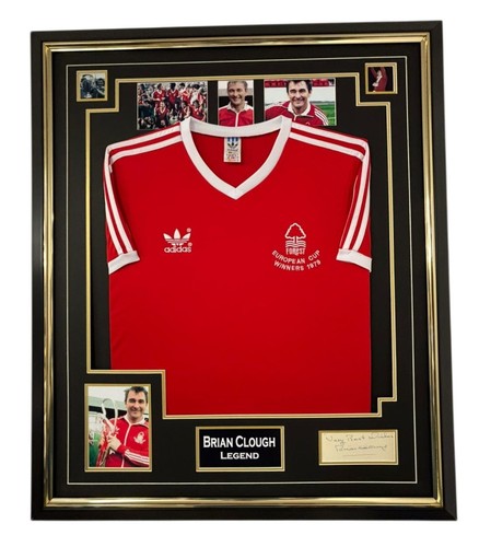 Framed brian clough - framed, signed
