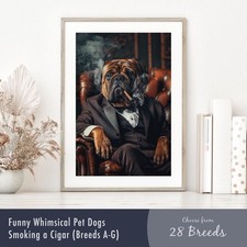 Whimsical Dog Smoking a Cigar