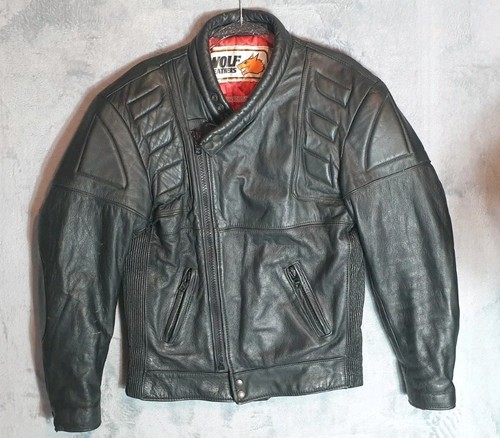 Vintage wolf leathers black - leathers,
