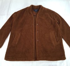 PAUL COSTELLOE BROWN TEDDY JACKET WOMENS SIZE 18UK  2XL WOOL FLEECE WINTER COAT