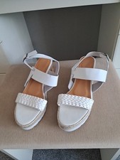 Ladies White Wedge Sandals, Size40