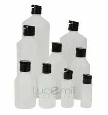  HDPE Plastic Bottles, BLACK