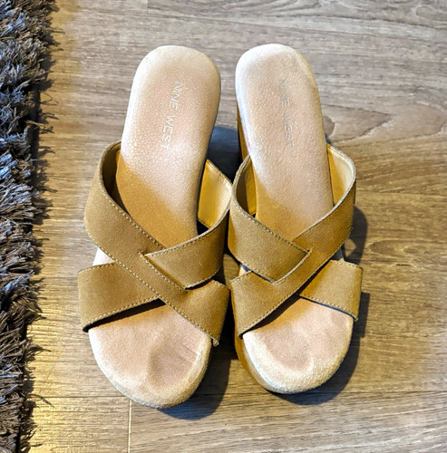 Nine west tan suede wedge - west,