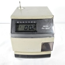 Amano Time Punch Clock PIX3000x Electronic Side Loading With Key