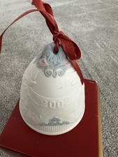Lladro 2002 Christmas Bell Cream Porcelain Ornament