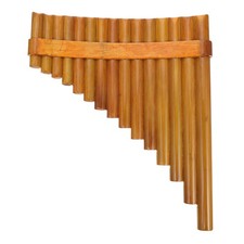 1 Set Bamboo 15-pipe Pan Flute Professional Pan Pipe for Beginners Wood Color