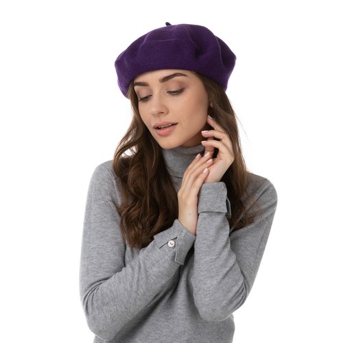 Purple french beret - french,