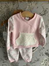 LOVE THIS Pink Animal Theme 2pc Furrry Pocket Tracksuit Baby Girls 12 Months