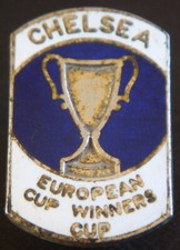 CHELSEA 1970-71 EUROPEAN CUP WINNERS CUP Badge Maker COFFER LONDON 17mm x 26mm