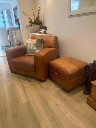 Large dfs tan leather - tan, armchair