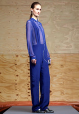 Richard Nicoll Fall'12 blue long sleeve chiffon shirt UK8 Immaculate condition