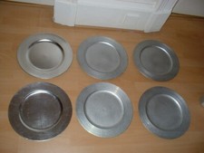 6 SILVER CHARGER PLATES  33cm (13") USED ONCE - SPECIAL OCCASION, CHRISTMAS ETC